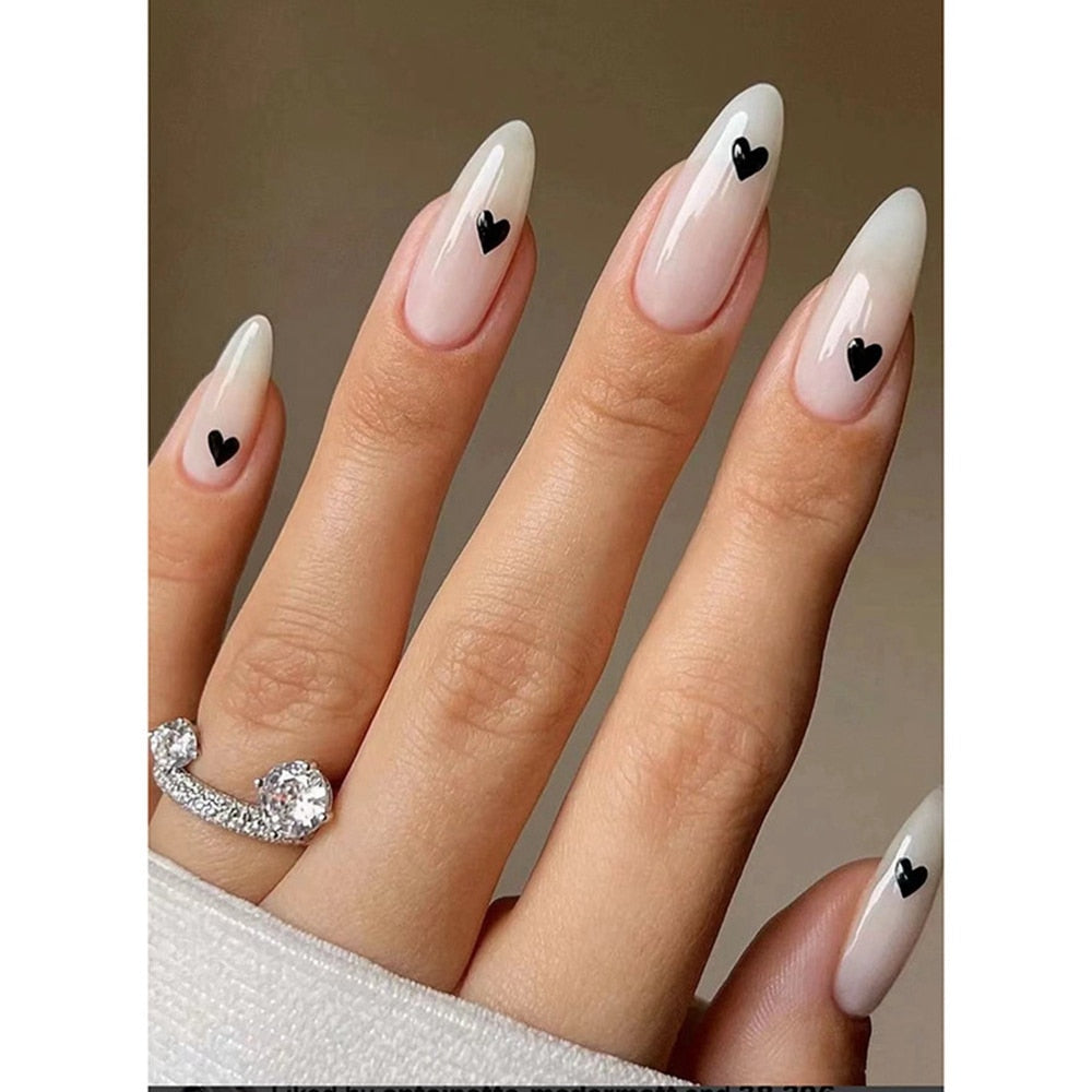 Almond Round Wavy False Nails - Orchid Unique