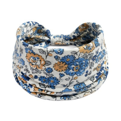 Boho Flower Print Wide Headbands - Orchid Unique