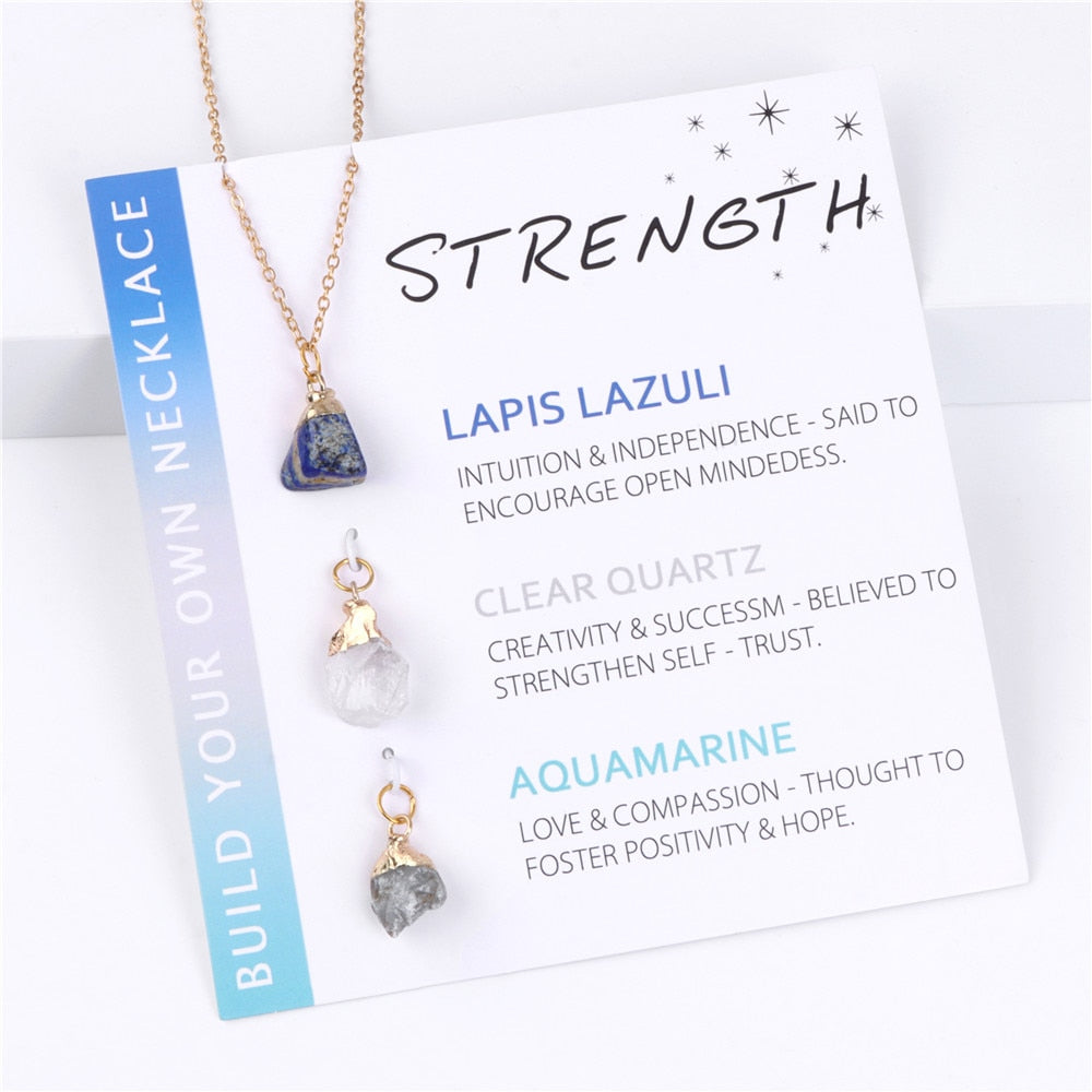 Irregular Mineral Stone Charm Necklace - Orchid Unique