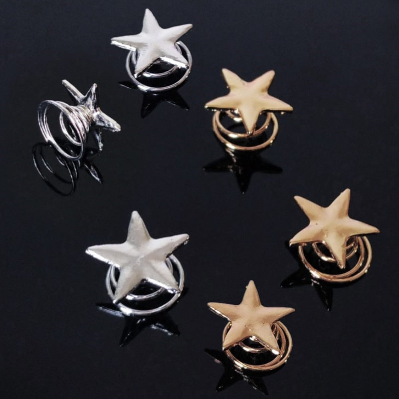 Gold Star Swirl Spiral Hairpin Barrettes - Orchid Unique