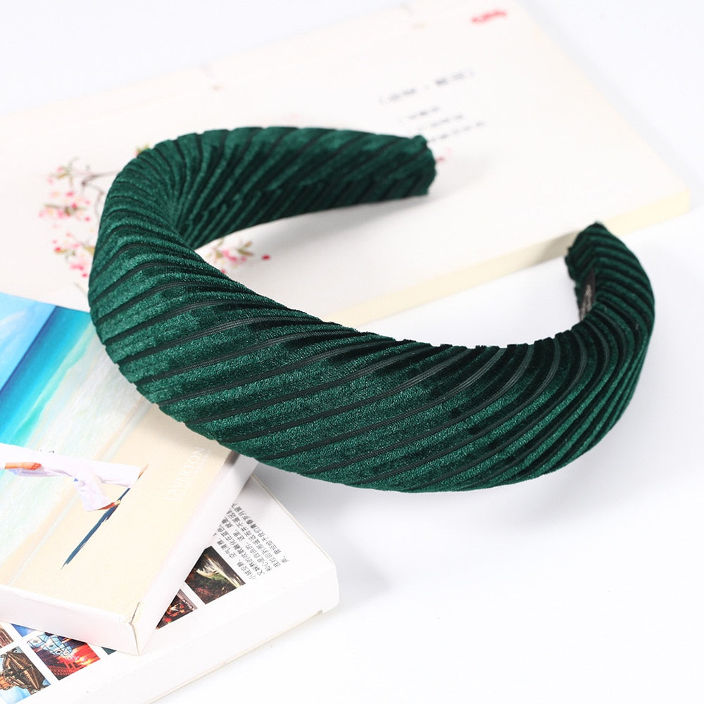 Haimeikang Solid Color Velvet Headband Hair Bands Winter New Sponge Hair Hoop Bezel Headbands For Women Fashion Hair Accessories - Orchid Unique