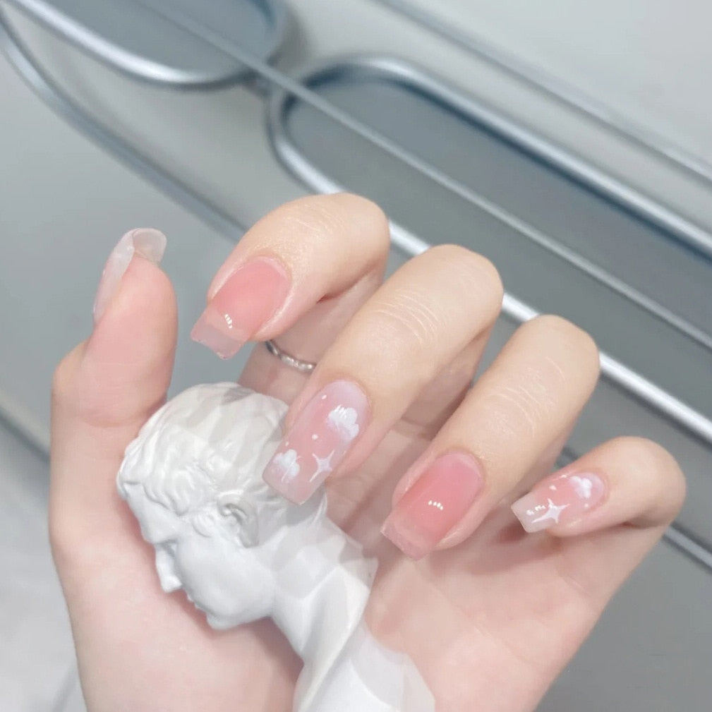 Sweet Short Round/Square Head False Nail Art - Orchid Unique