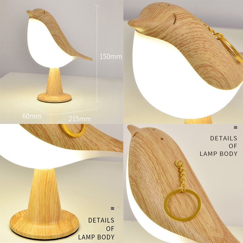 Wooden Bird Night Lights - Orchid Unique