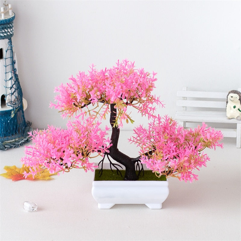 Vase + Artificial Bonsai Small Tree Pot - Orchid Unique