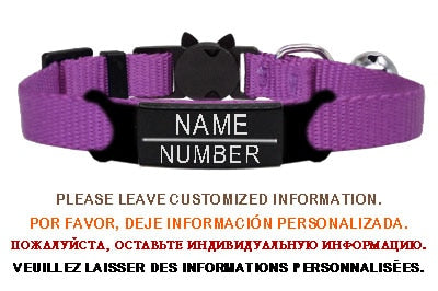 Personalized ID Tag Cat Collar Bell - Orchid Unique