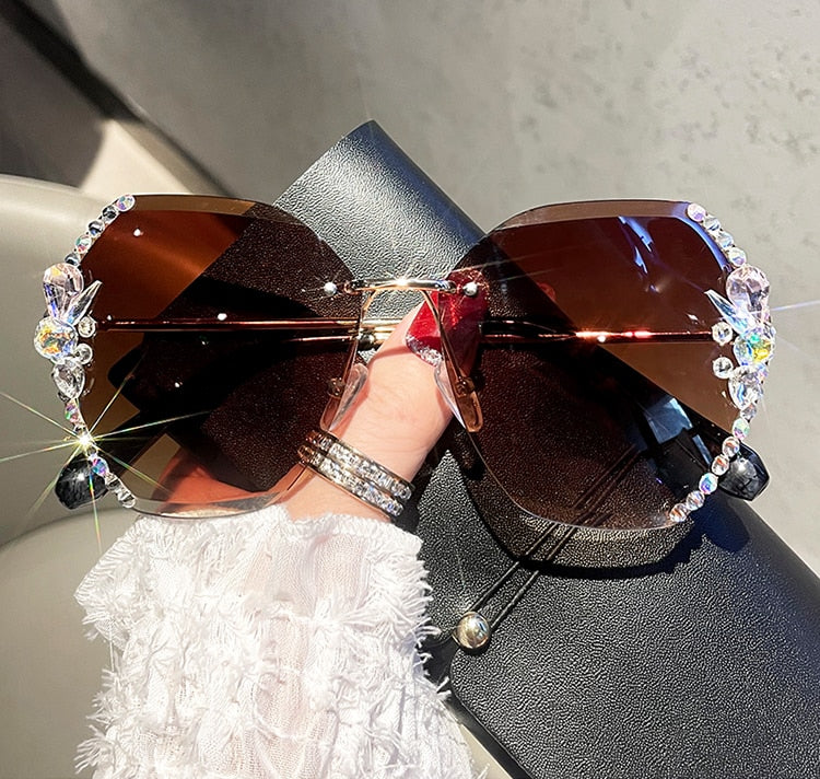 Retro Cutting Lens Gradient Sunglasses - Orchid Unique