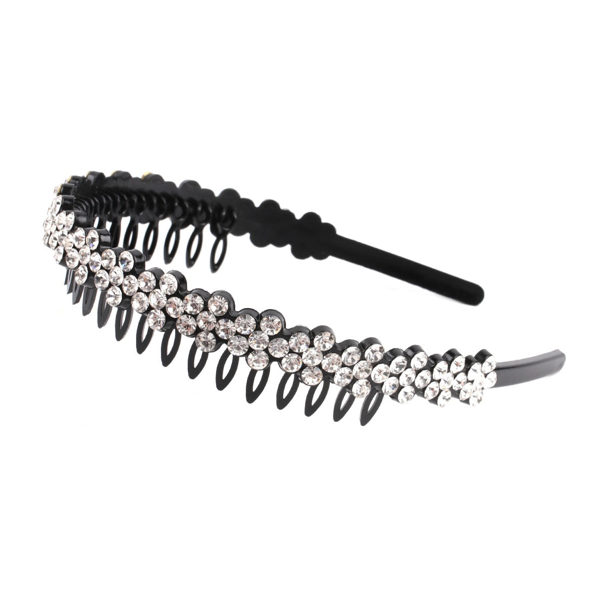 Fashion Pearl Non-Slip Rhinestone Hairbands Elastic Flower Women Hair Hoop Bands Headband Bezel Girls Hair Accessories Headdress - Orchid Unique