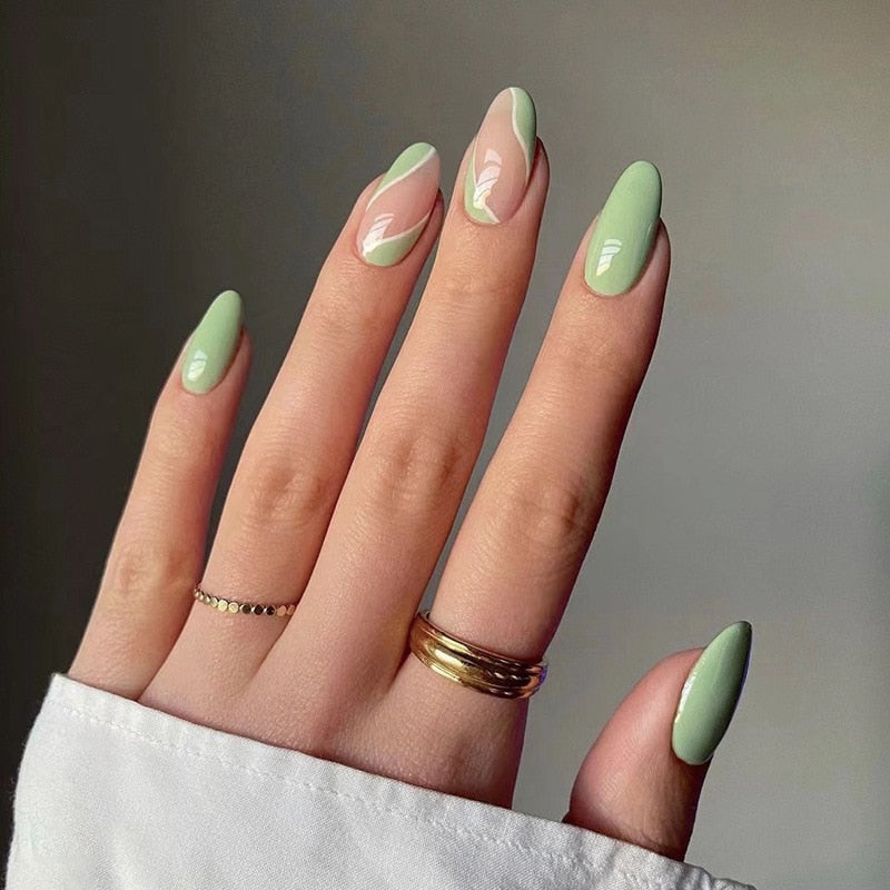 Cloud Pattern Design False Nails - Orchid Unique