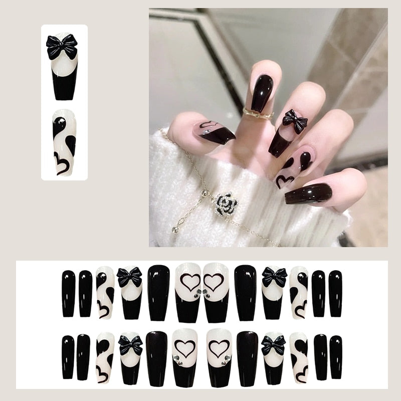 Glitter Butterfly False Nails - Orchid Unique