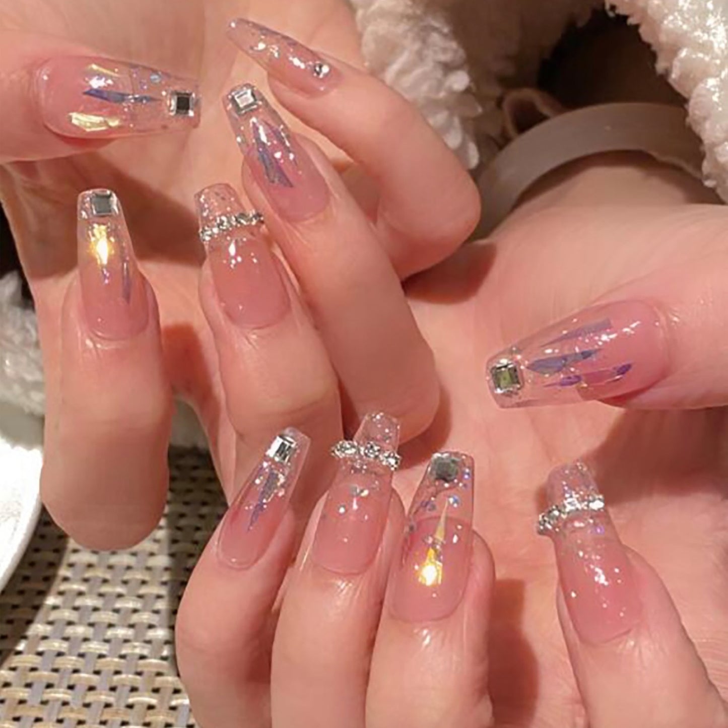 False Nails Coffin Almond Artificial Fake Nails - Orchid Unique