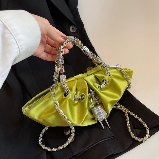 Silk Folds Chain and Jewelry Bag - Orchid Unique