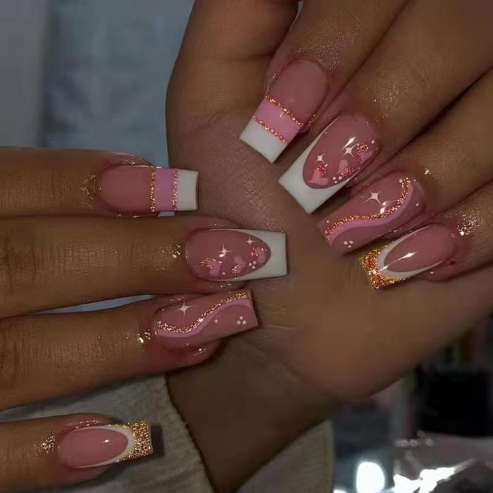 Ballet French Coffin False Nails - Orchid Unique