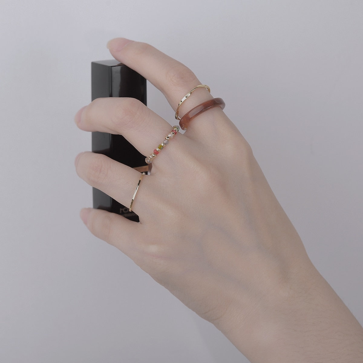 3pcs/set Acrylic Ring Set - Orchid Unique