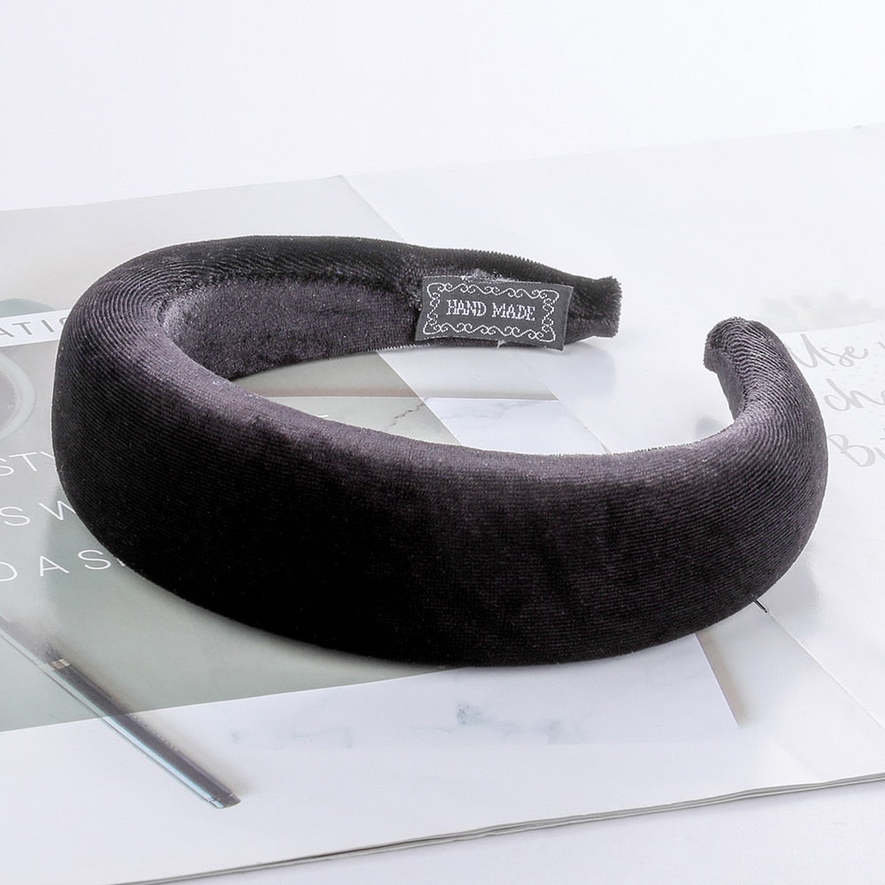 Haimeikang Solid Color Velvet Headband Hair Bands Winter New Sponge Hair Hoop Bezel Headbands For Women Fashion Hair Accessories - Orchid Unique