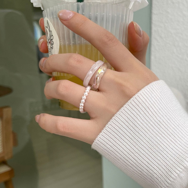 3pcs/set Acrylic Ring Set - Orchid Unique