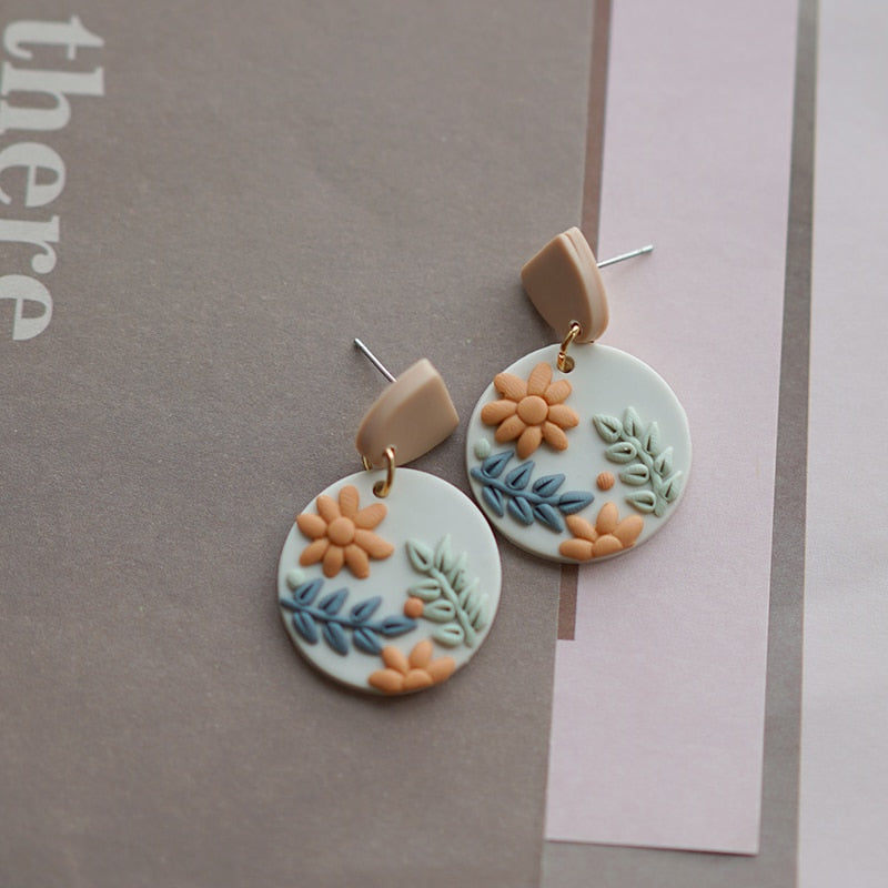 Handmade Crafts Molded Floral Earrings - Orchid Unique
