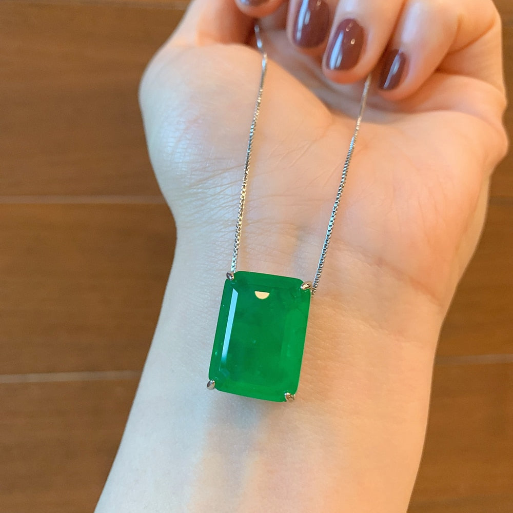 Vintage Emerald Earrings Pendant Necklace - Orchid Unique