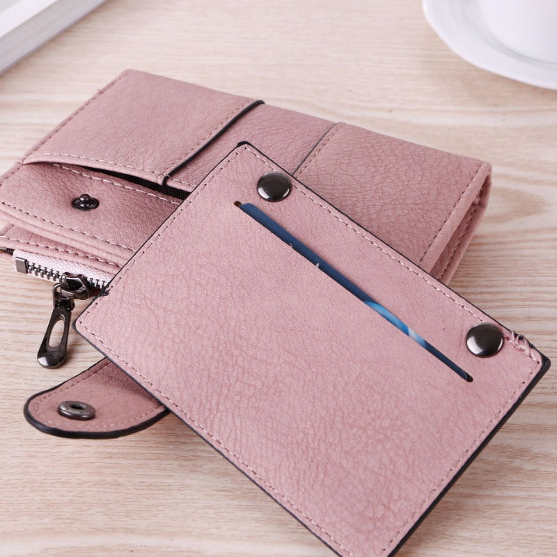 Simple Retro Rivets Wallet - Orchid Unique