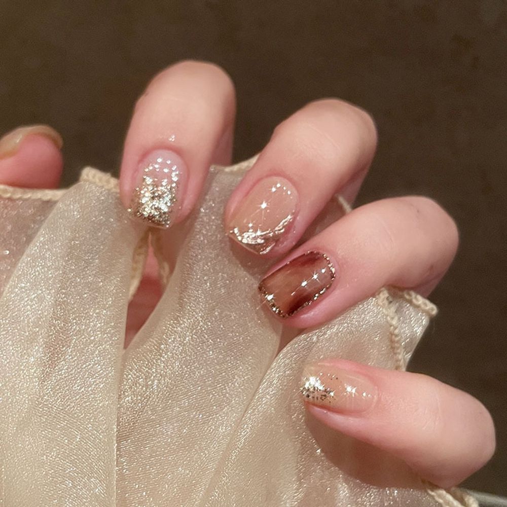 Sweet Short Round/Square Head False Nail Art - Orchid Unique