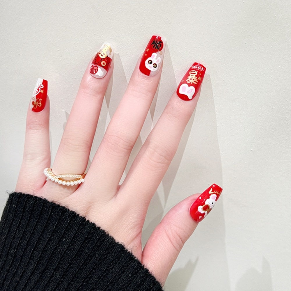 Ballet French Coffin False Nails - Orchid Unique