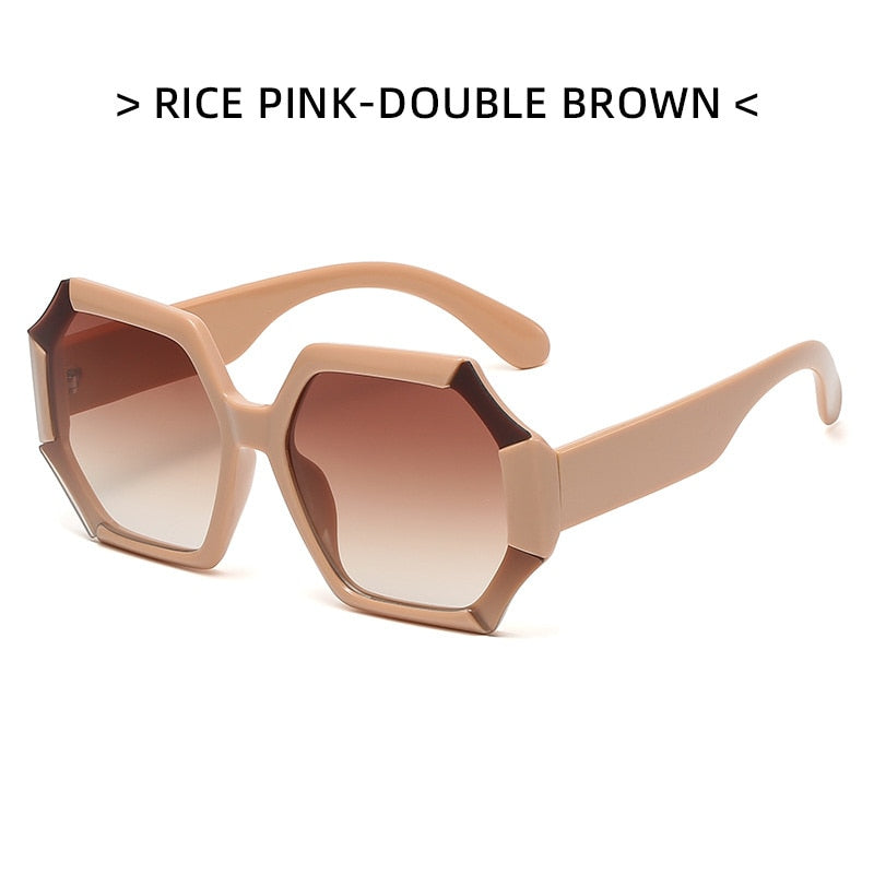 Fashion Oversize Lrregular Sunglasses Women 2022 Luxury Brand Design Retro Sun Glasses Female UV400 Eyewear Trending Products - Orchid Unique