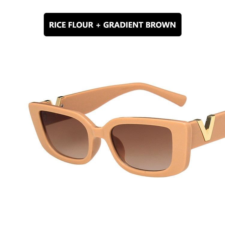 Retro Rectangle Sunglasses - Orchid Unique