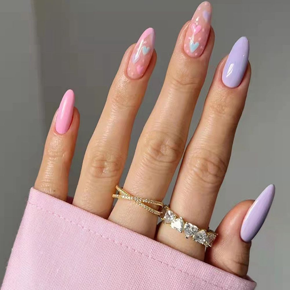 Cloud Pattern Design False Nails - Orchid Unique