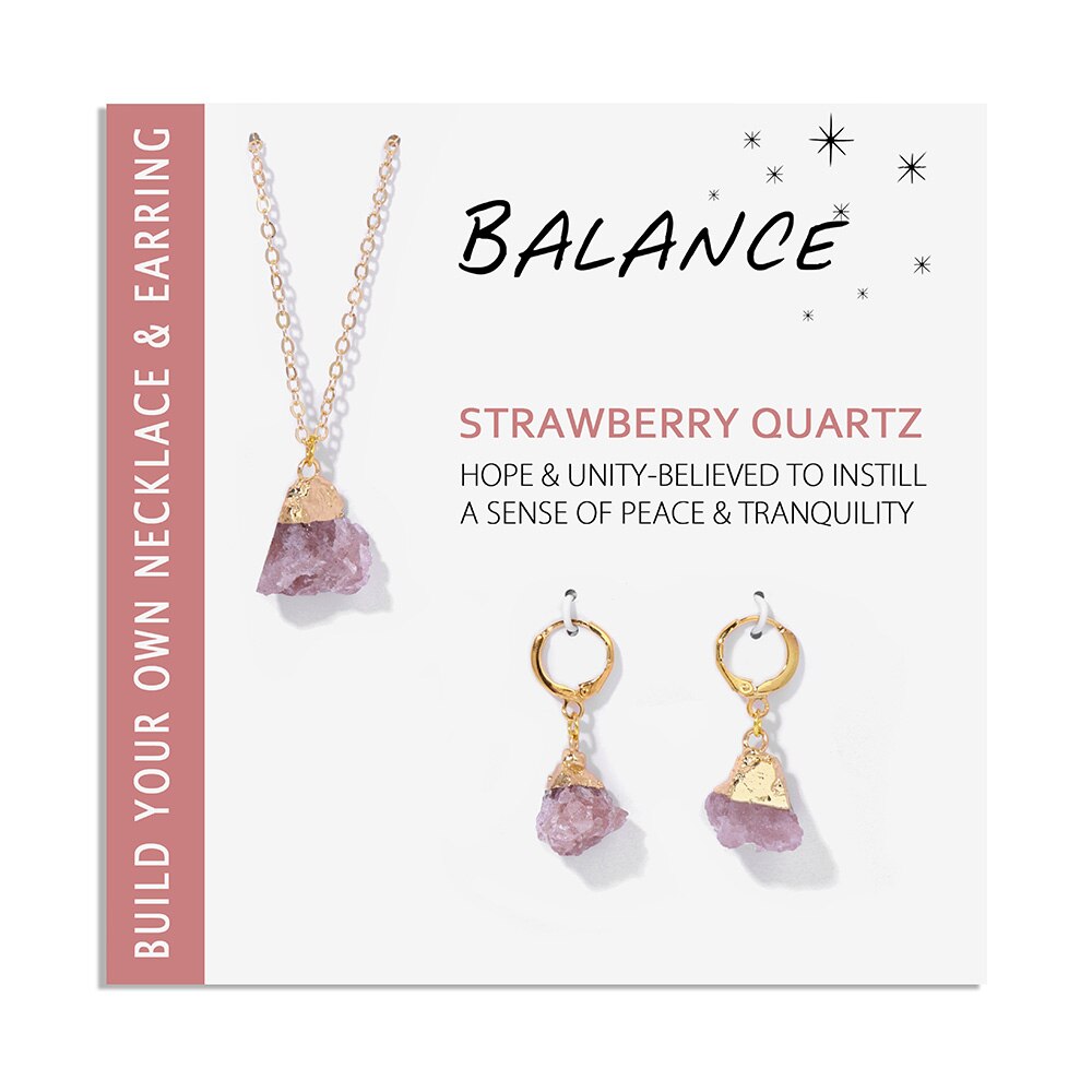 Irregular Mineral Stone Charm Necklace - Orchid Unique