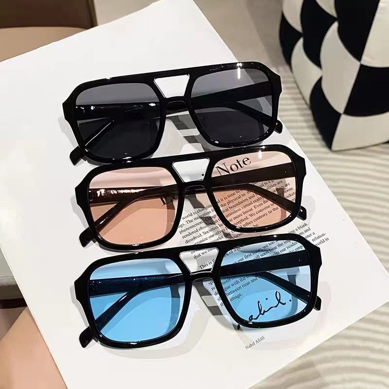 OIMG New Unisex Rectangle Vintage Sunglasses 2022 Fashion Design Retro Sun Glasses Female Lady Eyeglass Cat Eye Casual Goggles - Orchid Unique