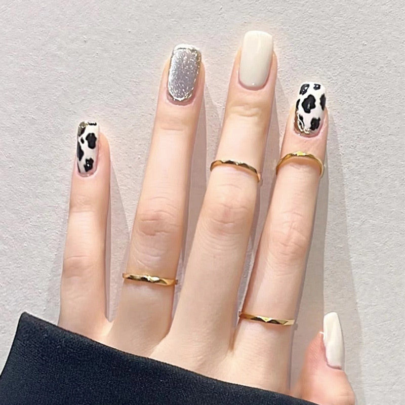 False Nails Coffin Almond Artificial Fake Nails - Orchid Unique