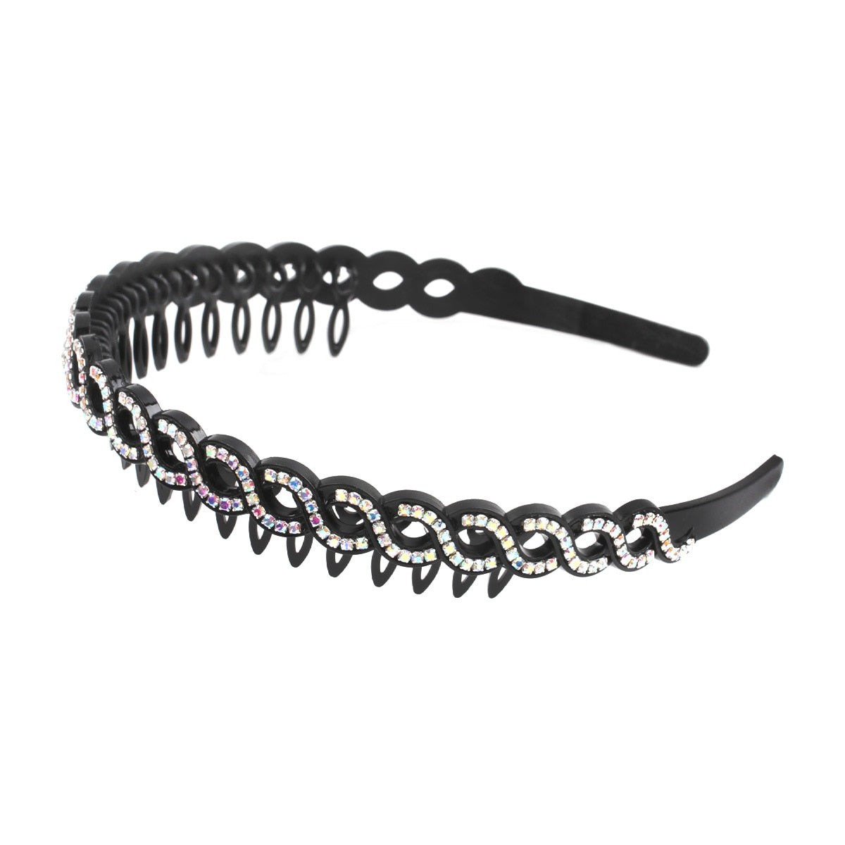 Fashion Pearl Non-Slip Rhinestone Hairbands Elastic Flower Women Hair Hoop Bands Headband Bezel Girls Hair Accessories Headdress - Orchid Unique