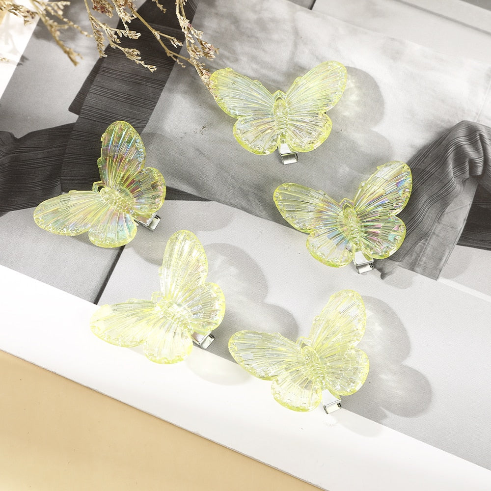 Transparent Butterfly Pink Hairpin - Orchid Unique