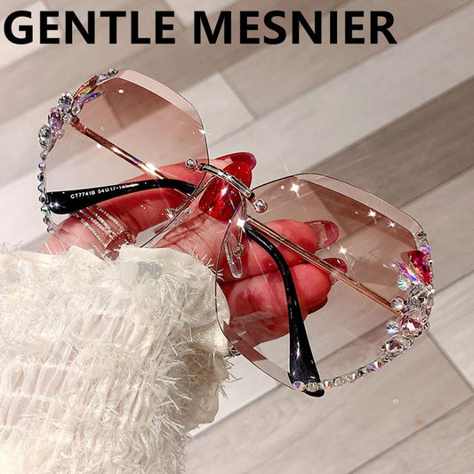 Retro Cutting Lens Gradient Sunglasses - Orchid Unique