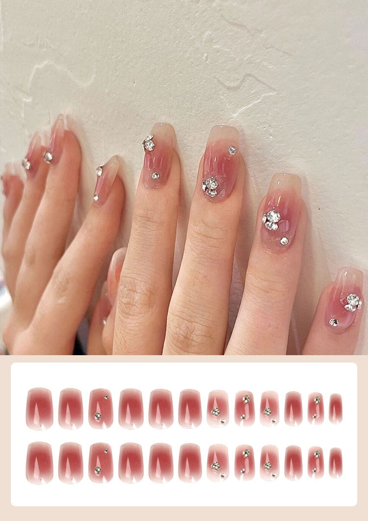 Jelly Press on Fake Nails - Orchid Unique
