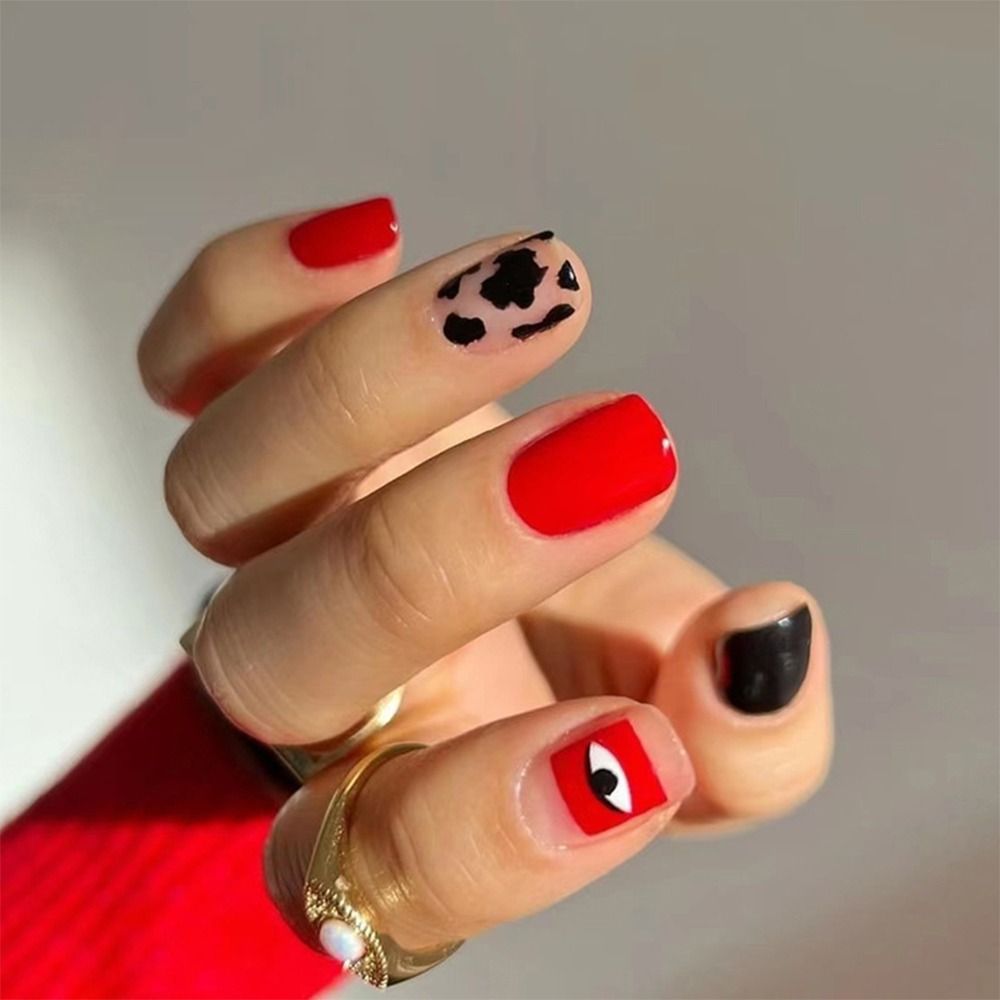 Wave Line Short Ballet French False Nails - Orchid Unique