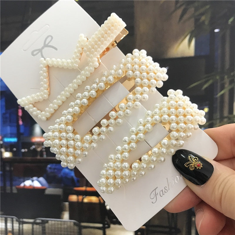 Handmade Pearls Hair Clips - Orchid Unique