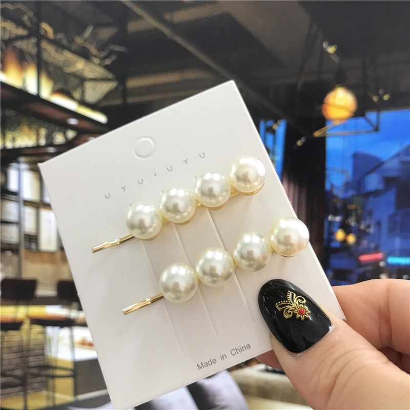 Handmade Pearls Hair Clips - Orchid Unique