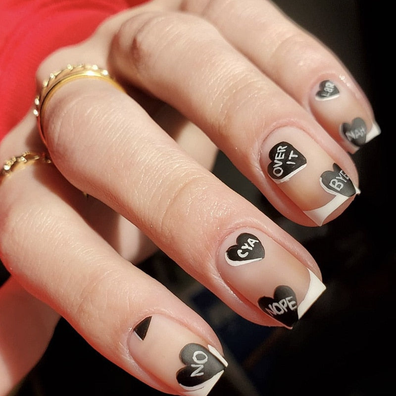 Wave Line Short Ballet French False Nails - Orchid Unique