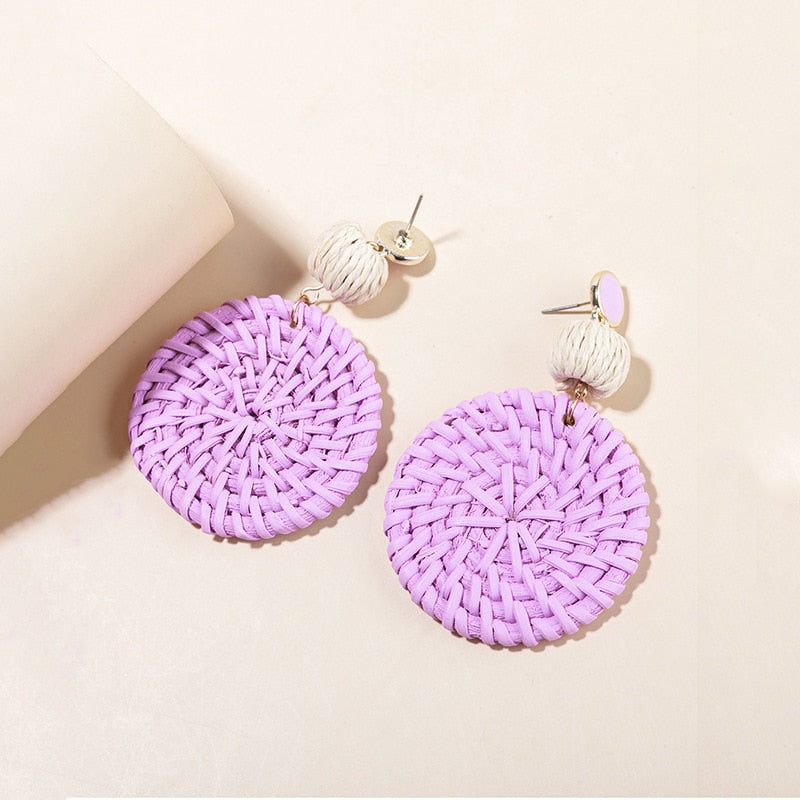 Fashion Handmade Tassel Pendant Earrings - Orchid Unique