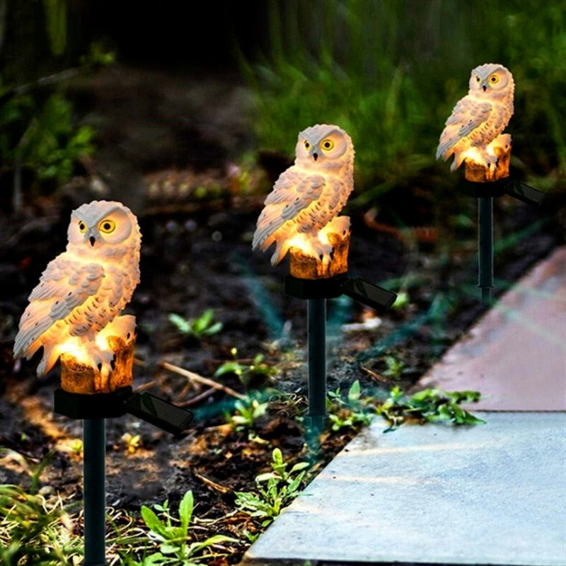 Garden Lights Owl Solar Lamp - Orchid Unique