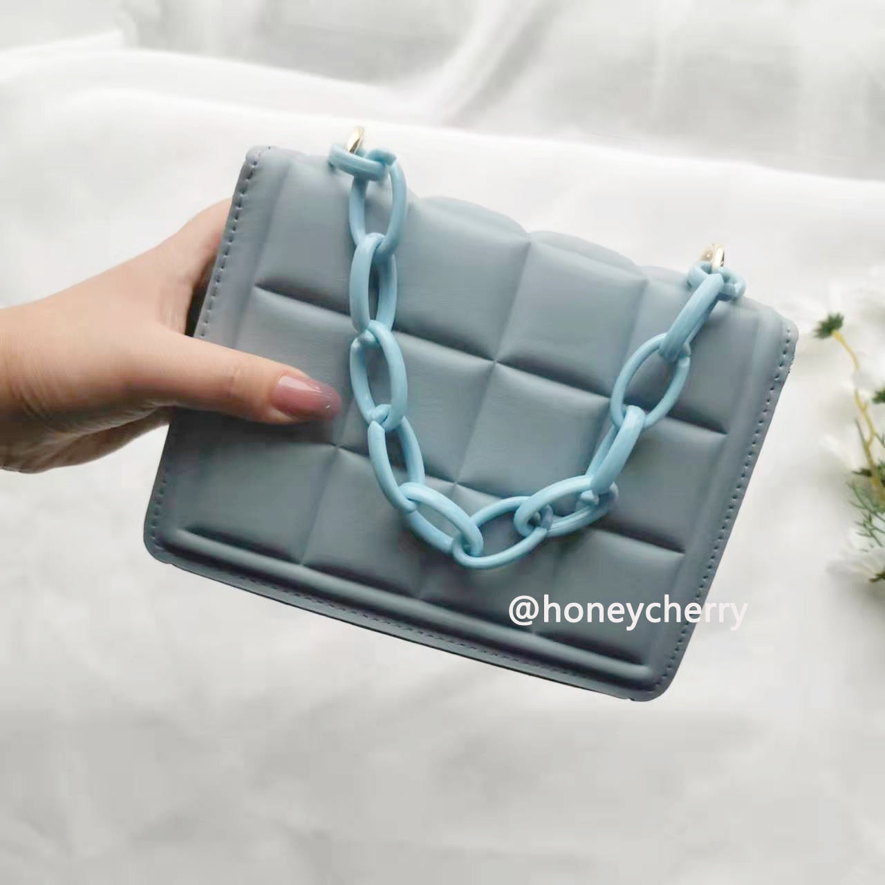 Honeycherry Geo Embossed Flap Mini purse - Orchid Unique