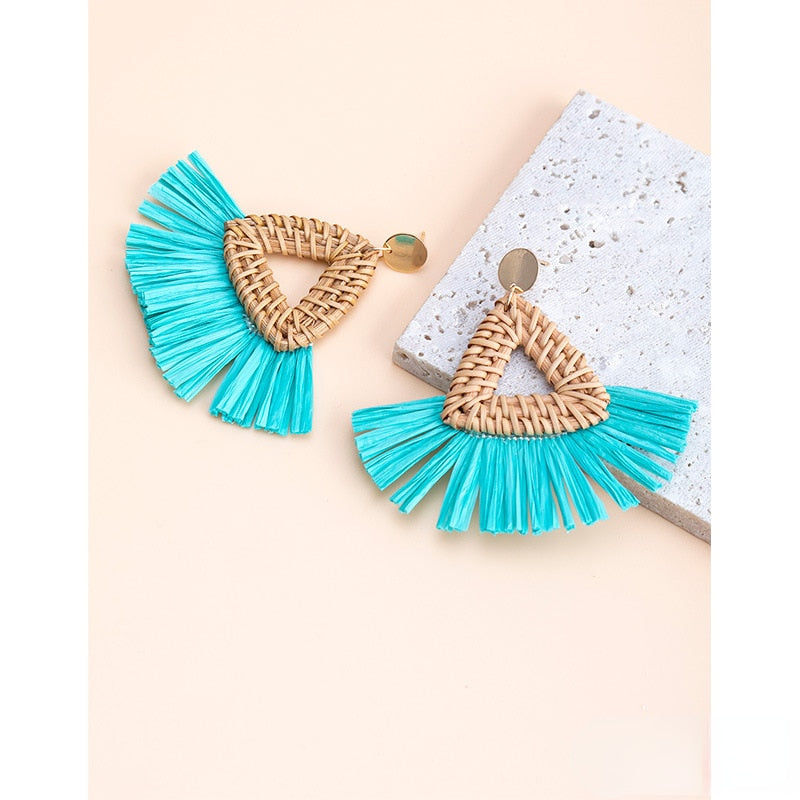 Fashion Handmade Tassel Pendant Earrings - Orchid Unique
