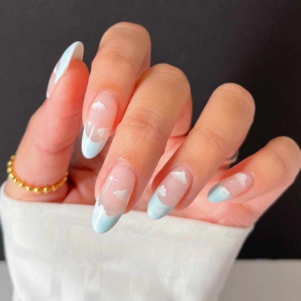 Cloud Pattern Design False Nails - Orchid Unique