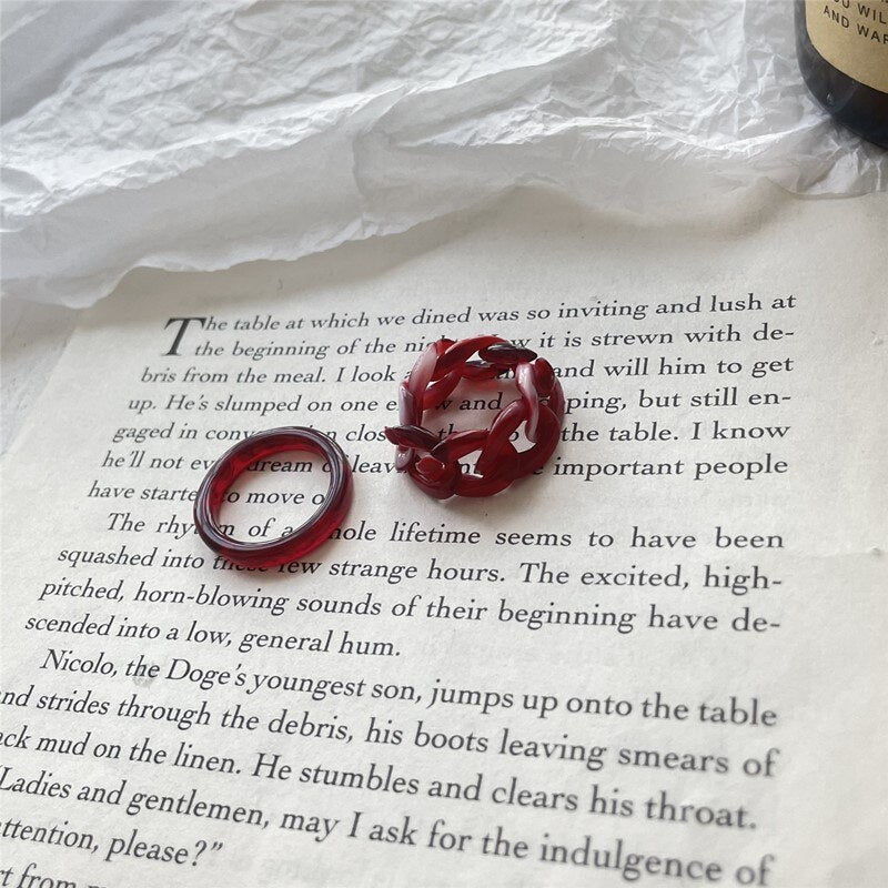 3pcs/set Acrylic Ring Set - Orchid Unique