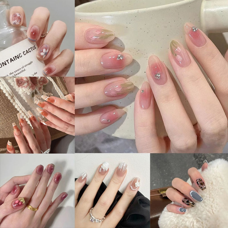 Jelly Press on Fake Nails - Orchid Unique