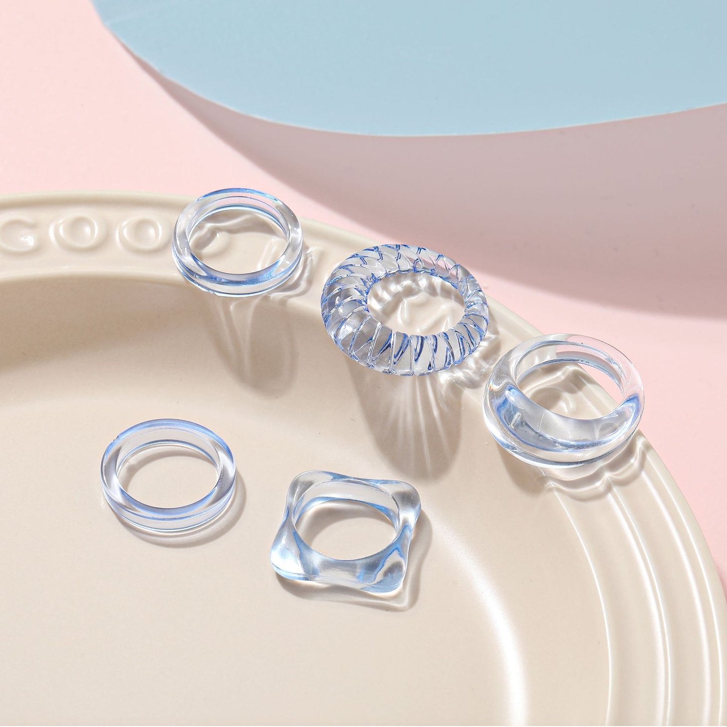 4Pcs/Set Colorful Sweet Acrylic Rings - Orchid Unique