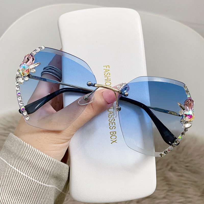 Retro Cutting Lens Gradient Sunglasses - Orchid Unique