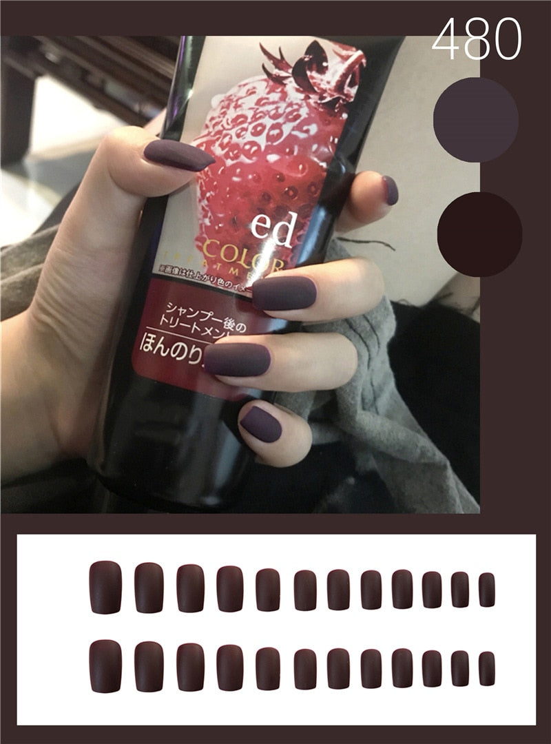 Matte Fake Nails Press on - Orchid Unique