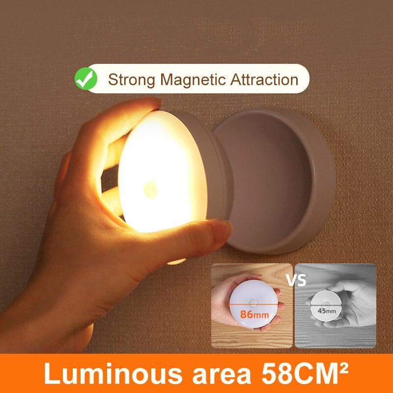 Wireless Round Motion Sensor LED Night Light - Orchid Unique