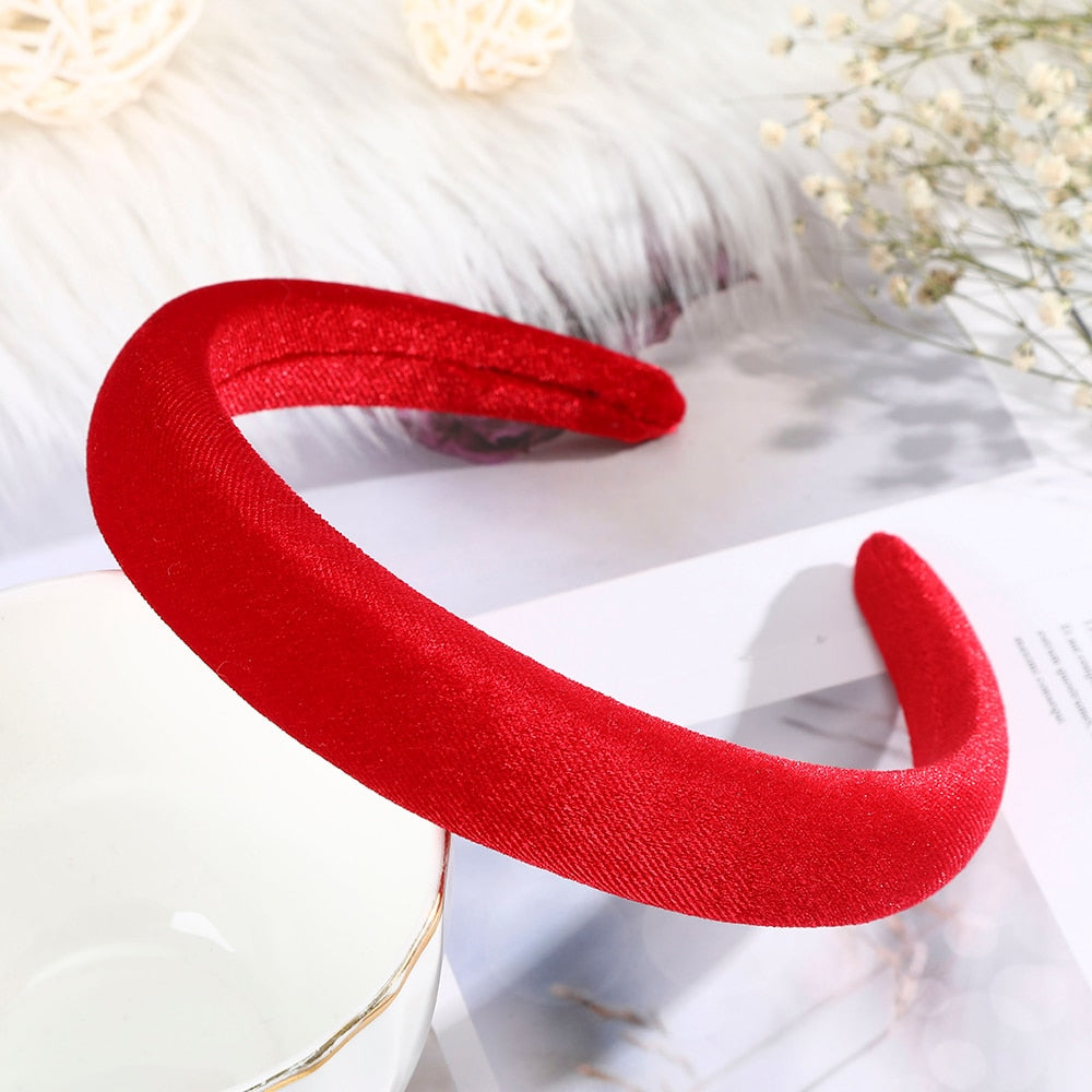 Haimeikang Solid Color Velvet Headband Hair Bands Winter New Sponge Hair Hoop Bezel Headbands For Women Fashion Hair Accessories - Orchid Unique